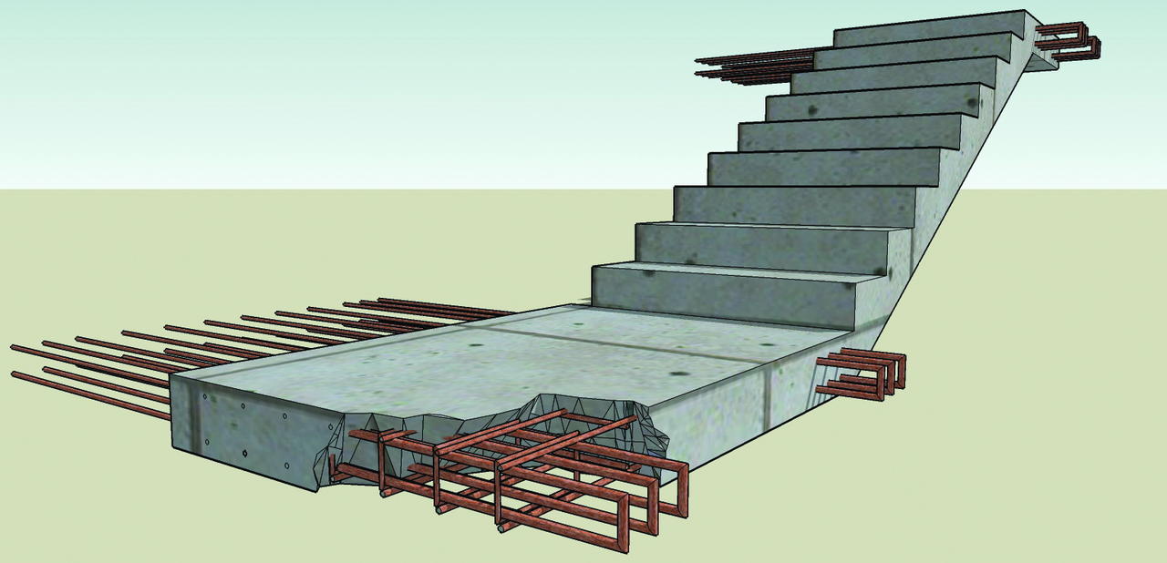 конструкция бетонной лестницы